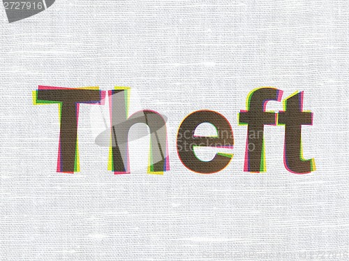 Image of Privacy concept: Theft on fabric texture background