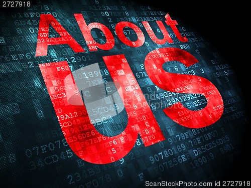 Image of Marketing concept: About Us on digital background