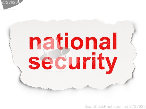 Image of Safety concept: National Security on Paper background