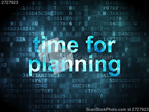 Image of Timeline concept: Time for Planning on digital background