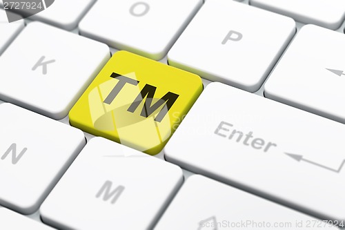 Image of Law concept: Trademark on computer keyboard background