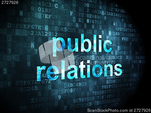 Image of Marketing concept: Public Relations on digital background