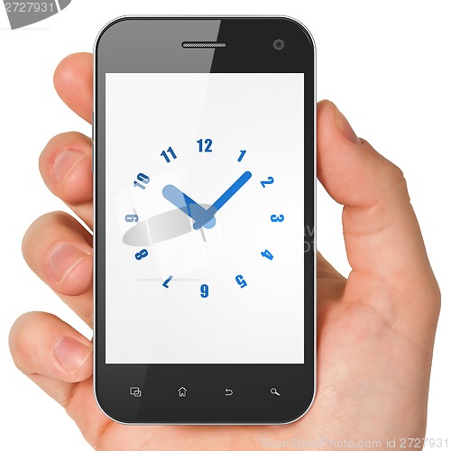 Image of Time concept: Clock on smartphone