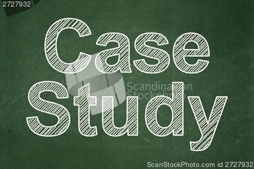 Image of Education concept: Case Study on chalkboard background