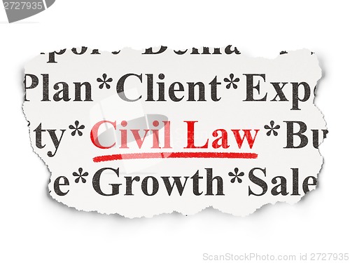 Image of Law concept: Civil Law on Paper background