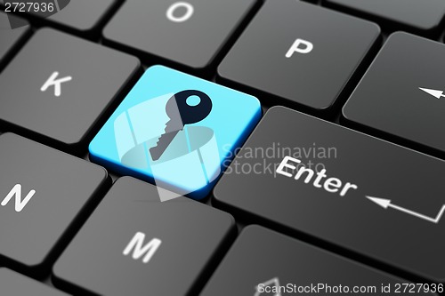 Image of Privacy concept: Key on computer keyboard background