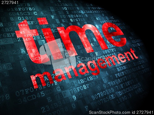 Image of Timeline concept: Time Management on digital background