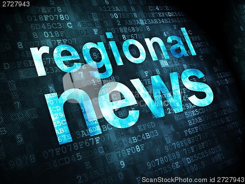 Image of News concept: Regional News on digital background