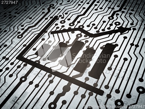 Image of News concept: circuit board with Growth Graph