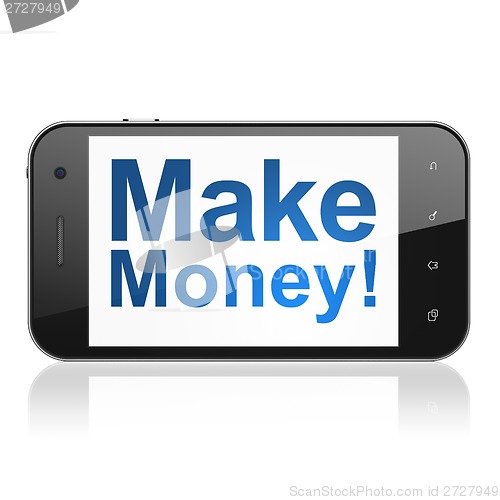 Image of Finance concept: Make Money! on smartphone