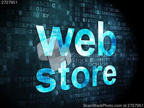Image of SEO web development concept: Web Store on digital background