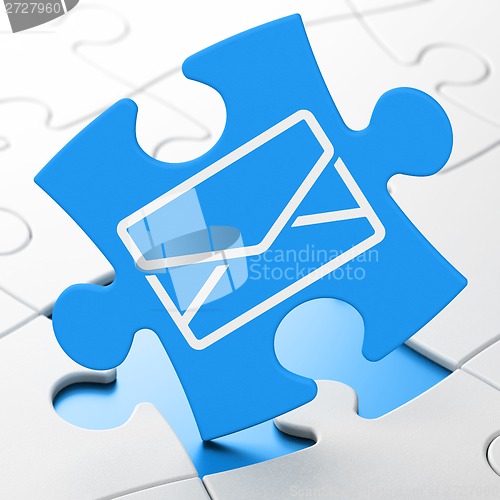 Image of Finance concept: Email on puzzle background