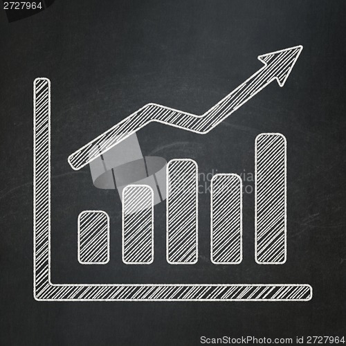 Image of Advertising concept: Growth Graph on chalkboard background
