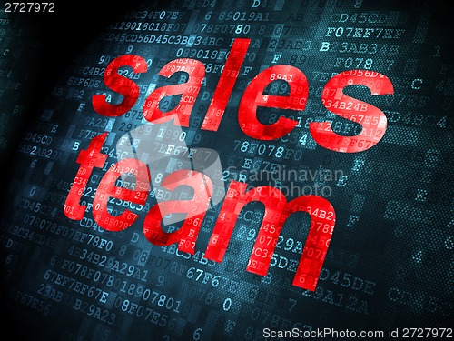 Image of Advertising concept: Sales Team on digital background