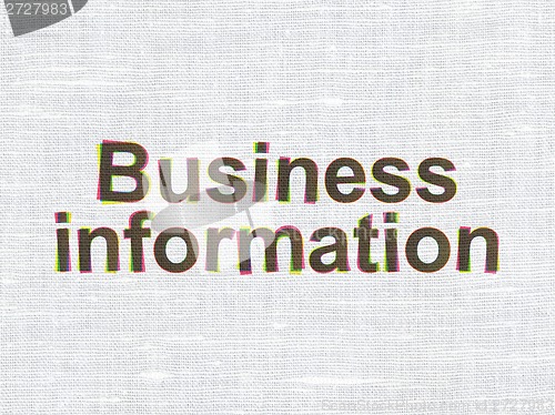 Image of Finance concept: Business Information on fabric texture background