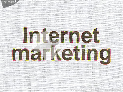 Image of Marketing concept: Internet Marketing on fabric texture background