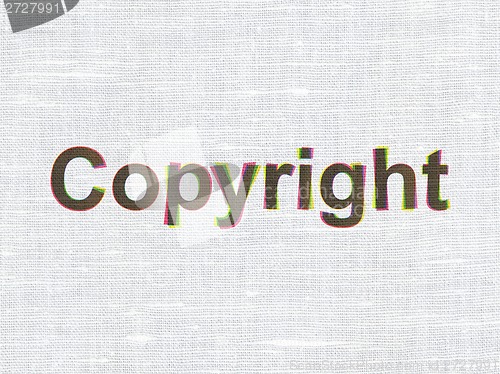 Image of Law concept: Copyright on fabric texture background