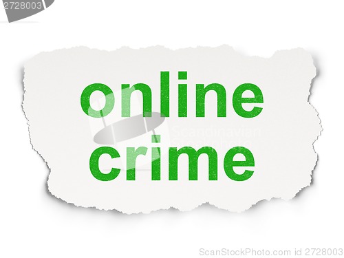 Image of Protection concept: Online Crime on Paper background