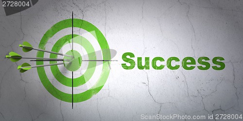 Image of Business concept: target and Success on wall background