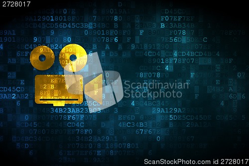 Image of Tourism concept: Camera on digital background