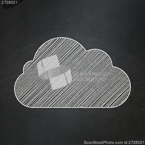 Image of Cloud computing concept: Cloud on chalkboard background