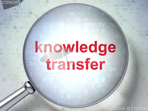 Image of Education concept: Knowledge Transfer with optical glass