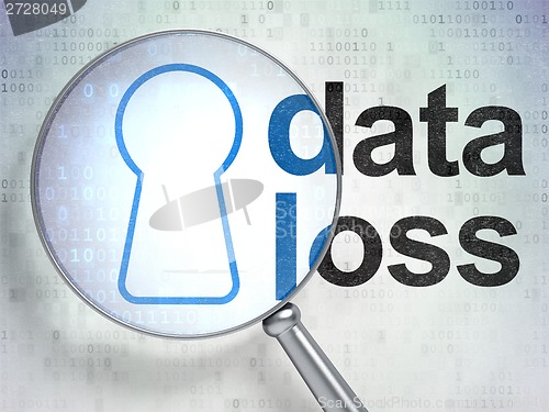 Image of Data concept: Keyhole and Data Loss with optical glass