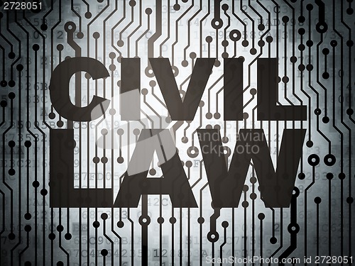 Image of Law concept: circuit board with Civil Law
