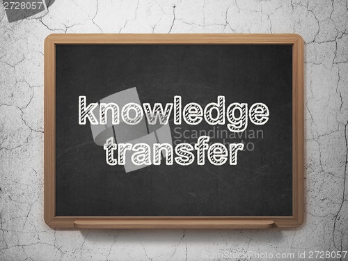 Image of Education concept: Knowledge Transfer on chalkboard background