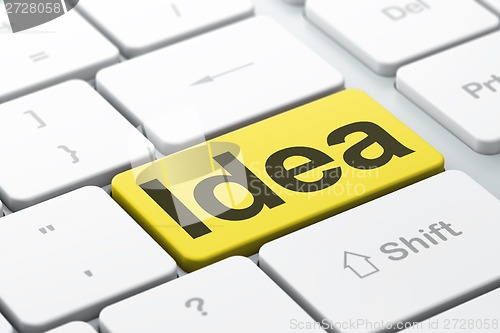 Image of Marketing concept: Idea on computer keyboard background
