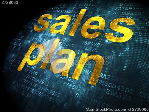 Image of Advertising concept: Sales Plan on digital background