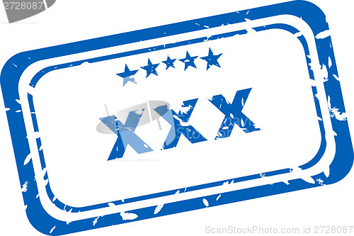 Image of XXX Rubber Stamp over a white background