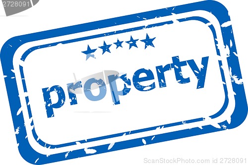 Image of property on rubber stamp over a white background