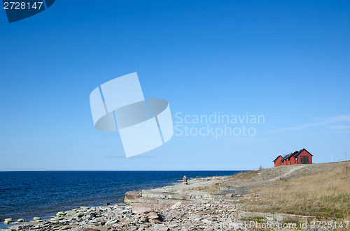 Image of Flat rock coast view