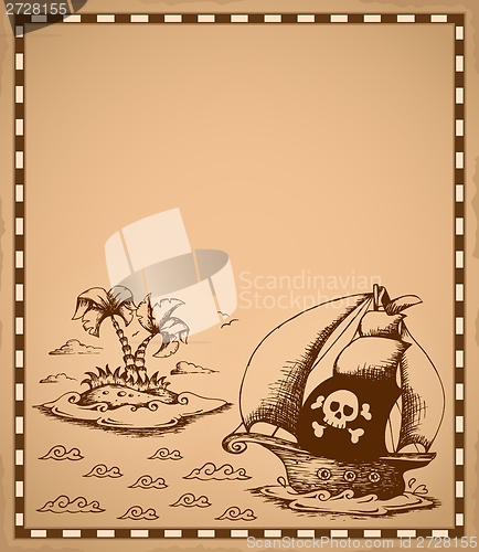 Image of Pirate theme drawing on parchment 1