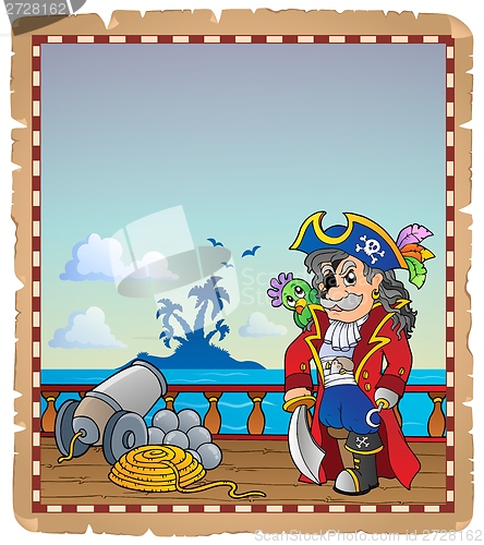 Image of Parchment with pirate ship deck 2