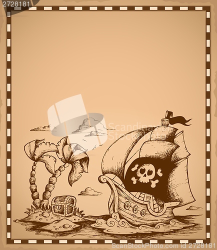 Image of Pirate theme drawing on parchment 2