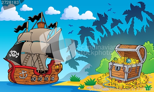 Image of Pirate theme with treasure chest 1