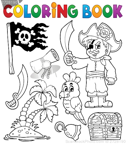 Image of Coloring book pirate thematics 1