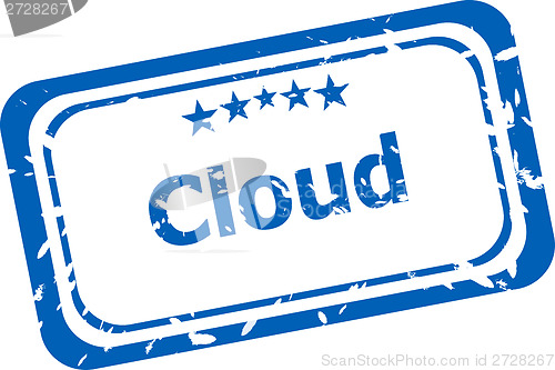 Image of abstract cloud on stamp signs, web symbols and icons