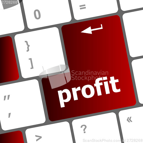 Image of profit button on computer keyboard key