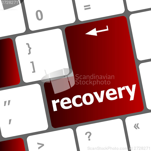 Image of recovery text on the keyboard key