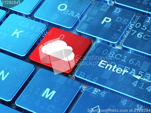 Image of Computing concept: Cloud on computer keyboard background