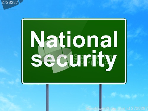 Image of National Security on road sign background
