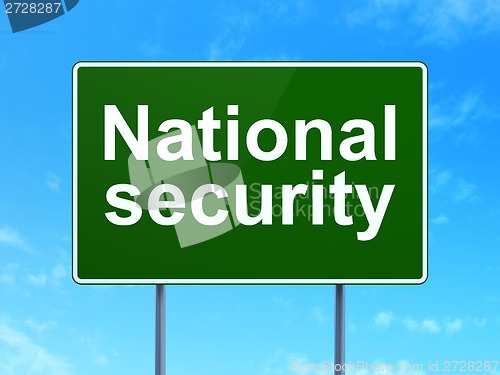 Image of National Security on road sign background