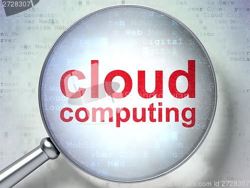 Image of Cloud Computing with optical glass
