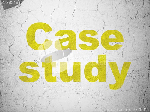 Image of Education concept: Case Study on wall background