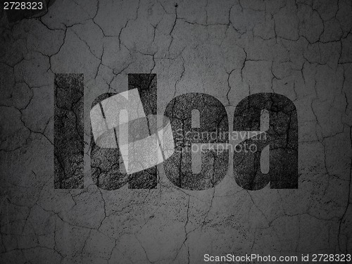 Image of Advertising concept: Idea on grunge wall background