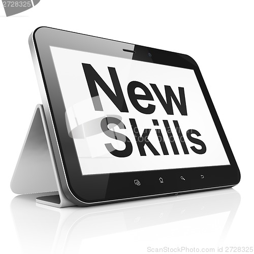Image of Education concept: New Skills on tablet pc computer