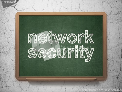 Image of Privacy concept: Network Security on chalkboard background